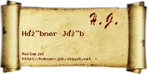 Hübner Jób névjegykártya